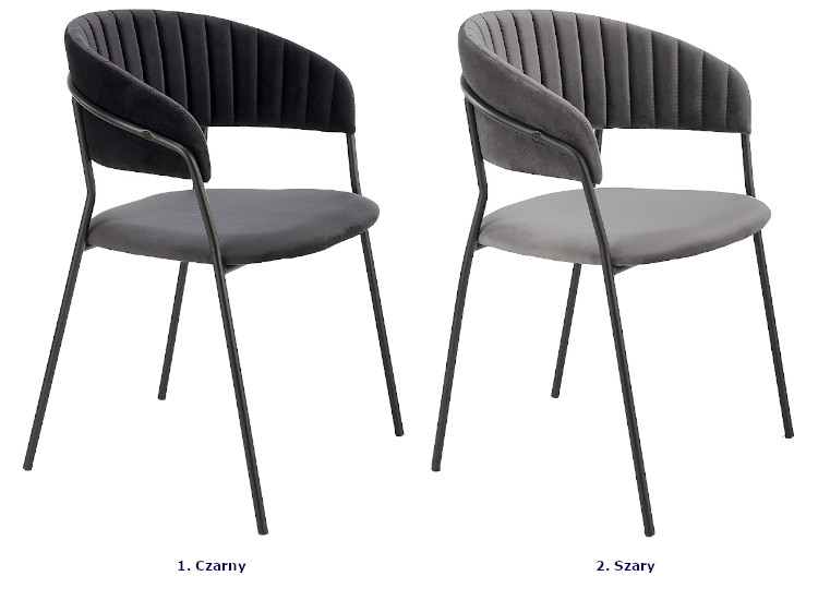 Produkt Zestaw czarnych aksamitnych metalowych krzeseł 4 szt. - Eledis 4S - zdjęcie numer 2
