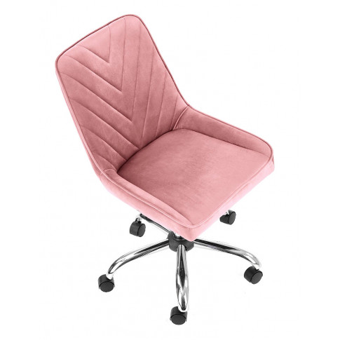 Różowe tapicerowane krzesło obrotowe Attanis