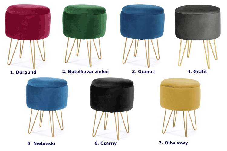 Pufa na złotych nóżkach Hagos