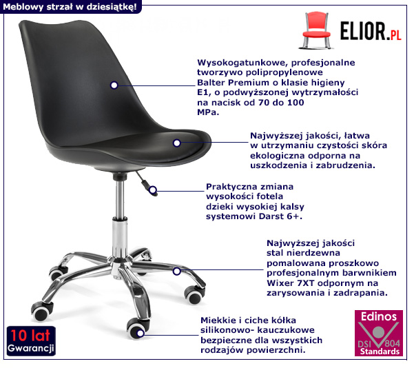 Minimalistyczny fotel biurowy Aranox