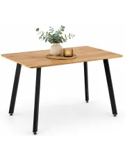 Dębowy stół do jadalni z metalowymi nogami - Borys w sklepie Edinos.pl
