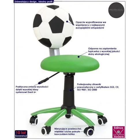 Zdjęcie fotel młodzieżowy Povo dziecięcy piłka nożna | Edinos.pl