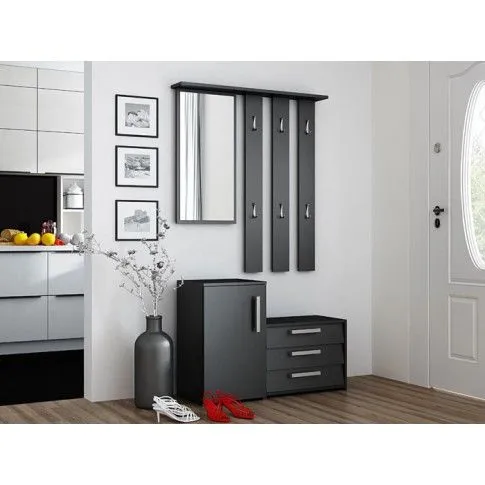 Zdjęcie czarna garderoba do przedpokoju Skay | Edinos.pl