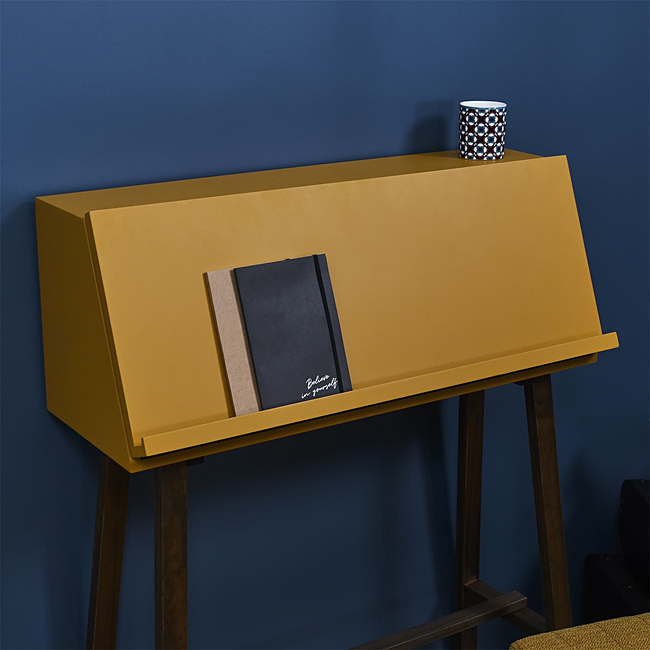 Vintage biurko Endon - żółte