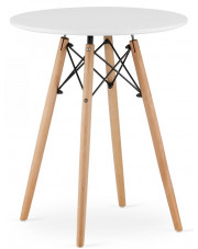 Biały okrągły stół w stylu skandynawskim - Emodi 3X w sklepie Edinos.pl