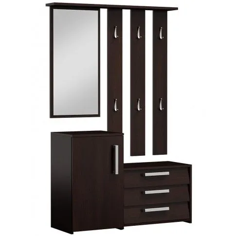 Zdjęcie produktu Garderoba z szafką na buty do przedpokoju Skay - wenge.