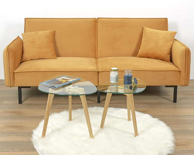 Szklane stoliki kawowe Mistyk - zestaw