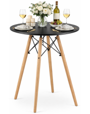 Czarny okrągły stół nowoczesny - Fivi 3X w sklepie Edinos.pl