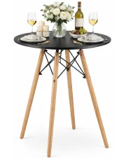 Czarny okrągły stół nowoczesny - Fivi 3X w sklepie Edinos.pl