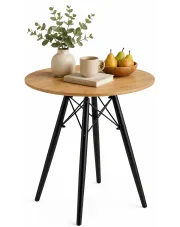 Dębowy skandynawski stół z czarnymi nogami - Fivi 3X w sklepie Edinos.pl