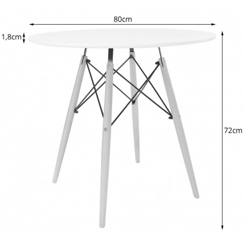 biały skandynawski stół z drewnianymi nogami Emodi 4X