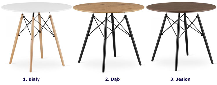 Kolory skandynawskiego stołu do salonu Emodi 5X