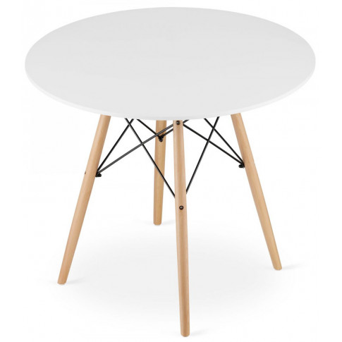 okrągły skandynawski stół z bukowymi nogami Emodi 5X
