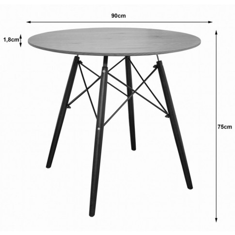 wymiary skandynawskiego stółu do kuchni Emodi 5X