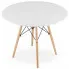 biały stół do salonu z drewnianymi nogami Emodi 6X