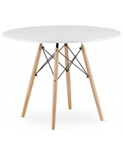 Biały okrągły stół do jadalni w stylu skandynawskim - Emodi 6X w sklepie Edinos.pl