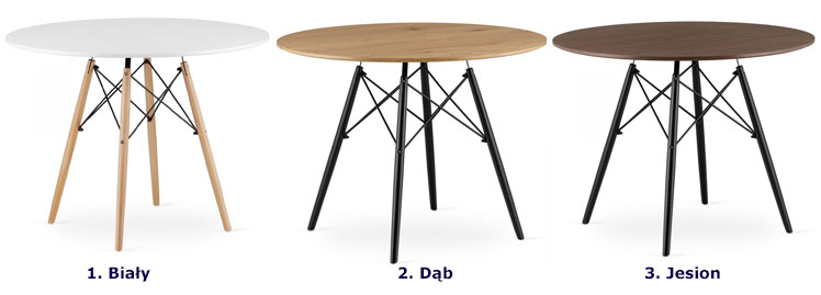 Kolory skandynawskiego stołu do salonu Emodi 6X