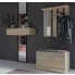 Szczegółowe zdjęcie nr 5 produktu Garderoba z lustrem i szafką na buty + siedzisko Malea - dąb sonoma