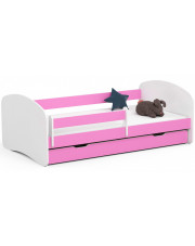 Łóżko dla dziewczynki białe + różowy - Ellsa 5X 90x180 w sklepie Edinos.pl