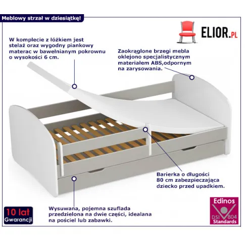 Nowoczesne łożko dziecięce Ellsa 5X