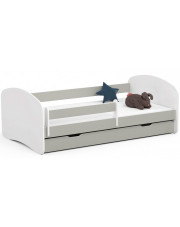Łóżko dziecięce z szufladą białe + szary - Ellsa 5X 90x180 w sklepie Edinos.pl