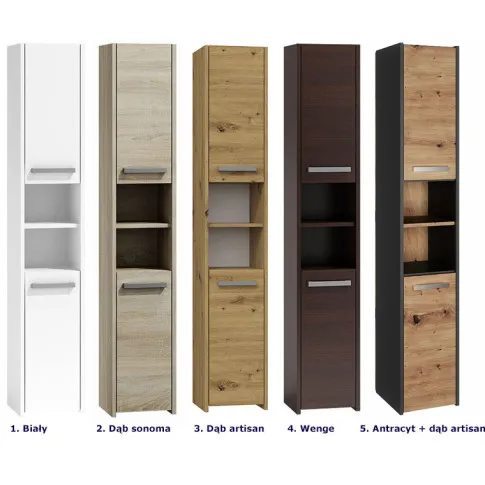 Szczegółowe zdjęcie nr 4 produktu Wąski słupek łazienkowy Boleris 2X - wenge