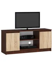 Szafka pod telewizor wenge + dąb sonoma - Darius 3X 120 cm w sklepie Edinos.pl