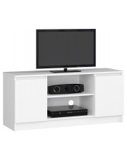 Biała szafka pod telewizor z półkami - Darius 3X 120 cm w sklepie Edinos.pl