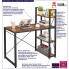 Infografika industrialnego biurka z regałem Ferio