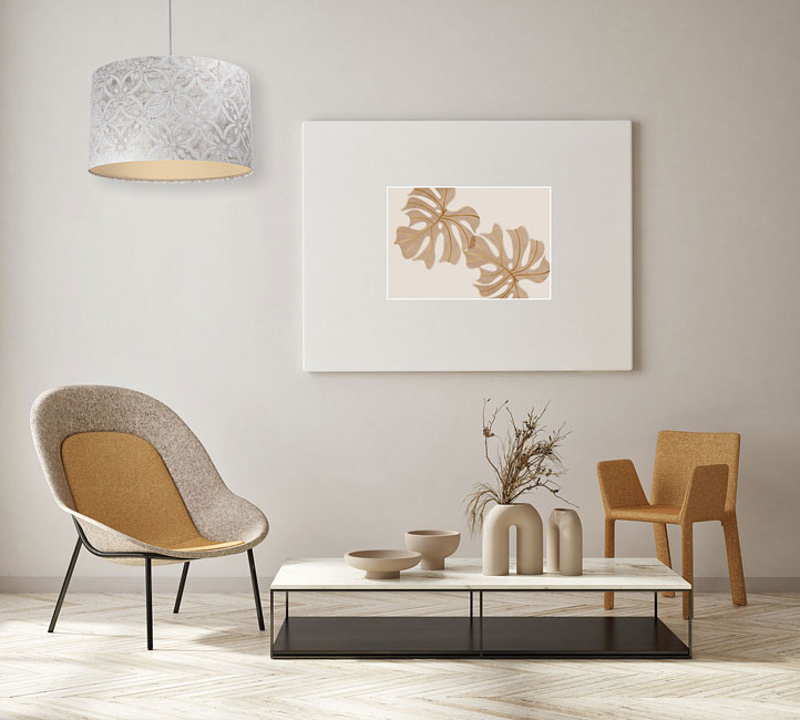 Nowoczesna lampa wisząca z okrągłym abażurem we wzory L465-Verino