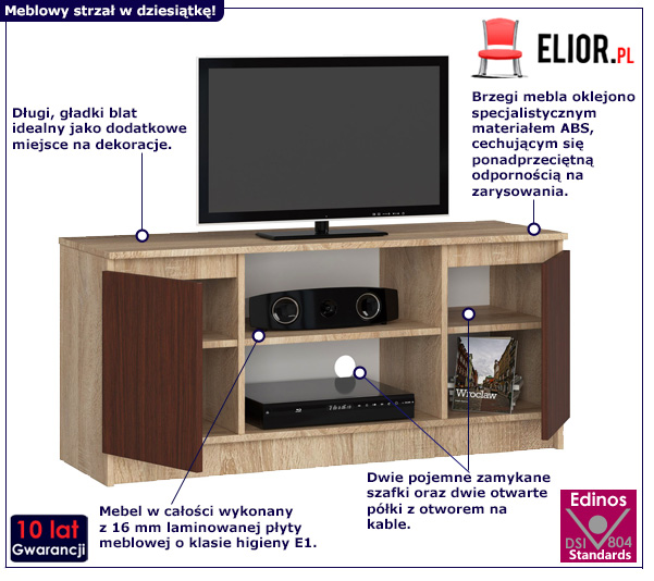 Szafka RTV z otworem na kable Galapi 5X