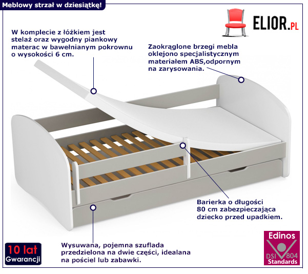 Łóżko dla maluszka z barierką Ellsa 3X