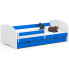 Łóżko dziecięce z szufladą białe + niebieski Ellsa 3X 70x140