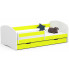 Łóżko dziecięce z barierką białe + limonka - Ellsa 3X 70x140