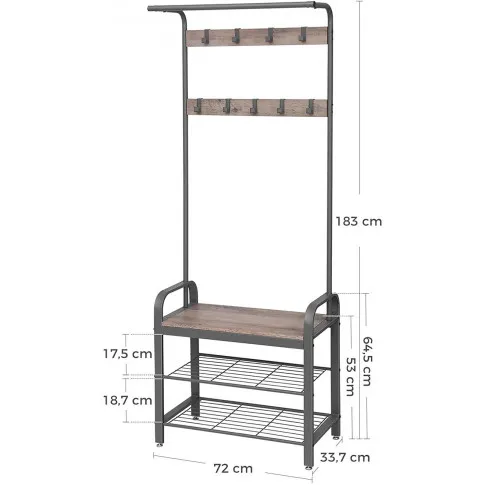 wymiary nowoczesnego wieszaka na kurtki do przedpokoju wordis