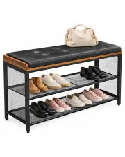 Loftowe siedzisko z 2 półkami do przedpokoju - Helior 15X w sklepie Edinos.pl