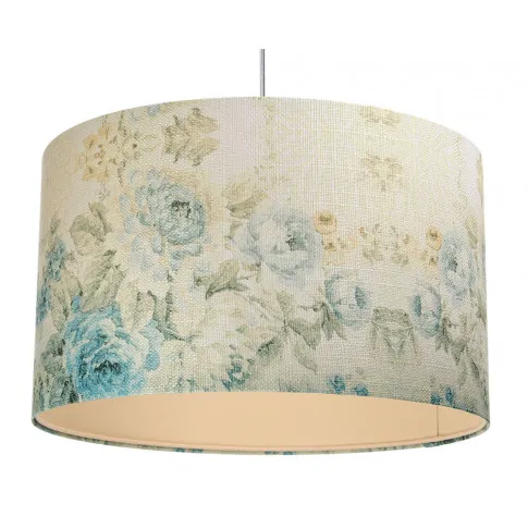 Lampa wisząca z okrągłym abażurem w kwiaty S371-Aisha