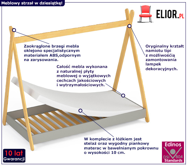 Skandynawskie łóżko dziecięce Lori 4X