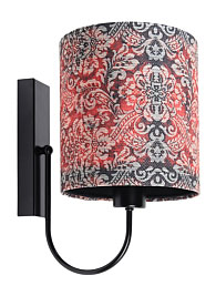 Czerwony kinkiet z abażurem z nowoczesnym wzorem S379-Galaxis