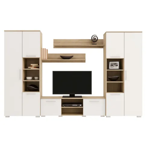 Zdjęcie produktu Meblościanka biała + dąb sonoma - Armo 5X.