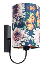 Lampa ścienna w kwiaty z abażurem z tkaniny S382-Olfa