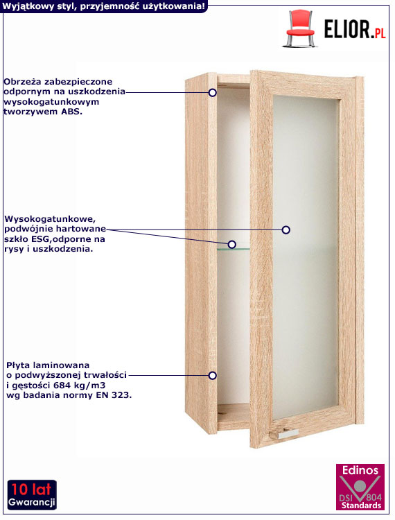 Wisząca szklana szafka na kosmetyki Medison 7X