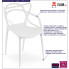 infografika zestawu białych nowoczesnych krzesel do jadalni manuel