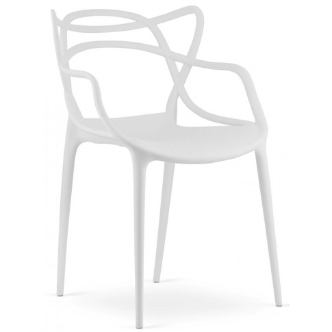 zestaw 4 eleganckich białych krzeseł do salonu manuel