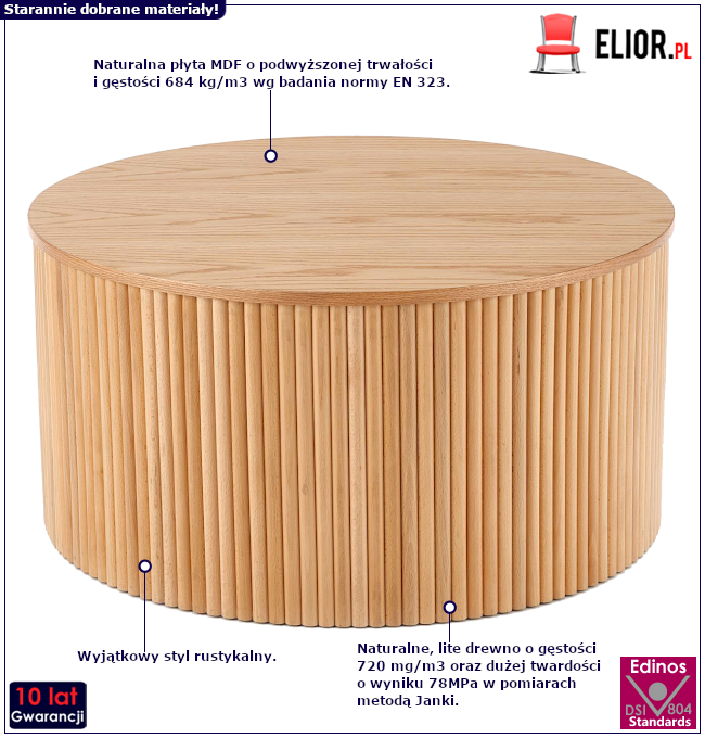 Produkt Okrągły stolik kawowy do salonu - Zynex 3X