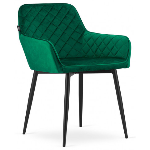 Komplet dwóch zielonych krzeseł pikowanych Dante