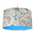 Niebieska lampa wisząca w kwiaty nad stół - S385-Palva