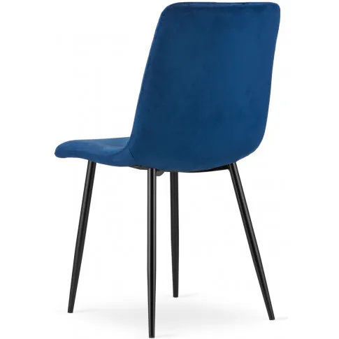 4 granatowe krzesła z metalowymi nogami saba