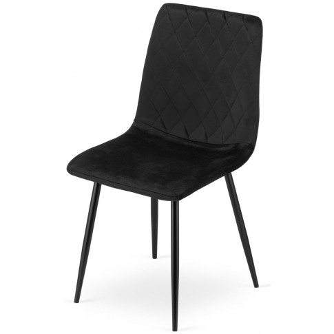 klasyczny zestaw pluszowych czarnych krzeseł do salonu saba