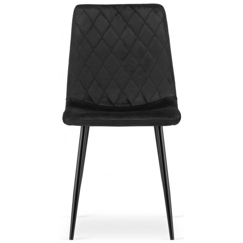 zestaw 4 sztuk czarnych  krzeseł z metalowymi nogami saba